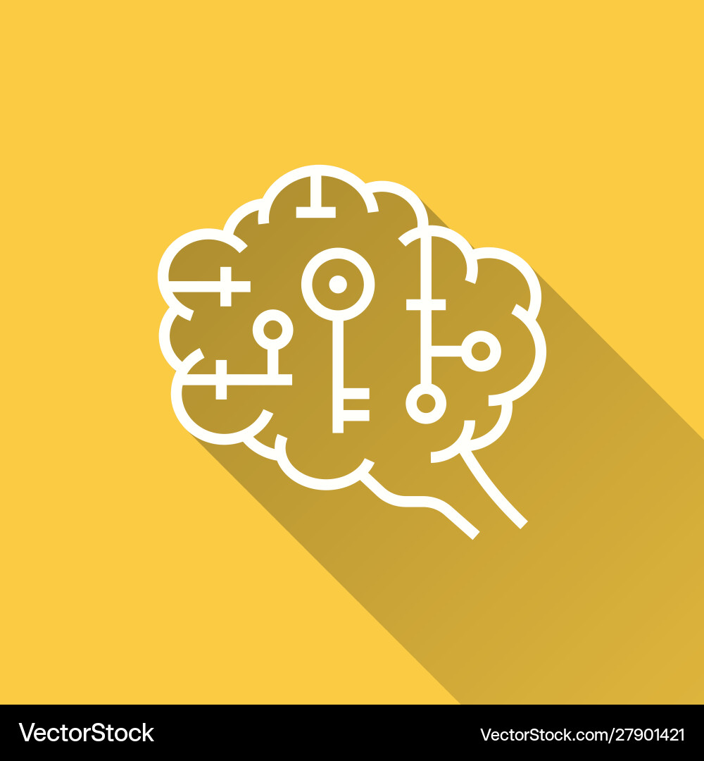 Artificial brain icon for graphic and web design Vector Image