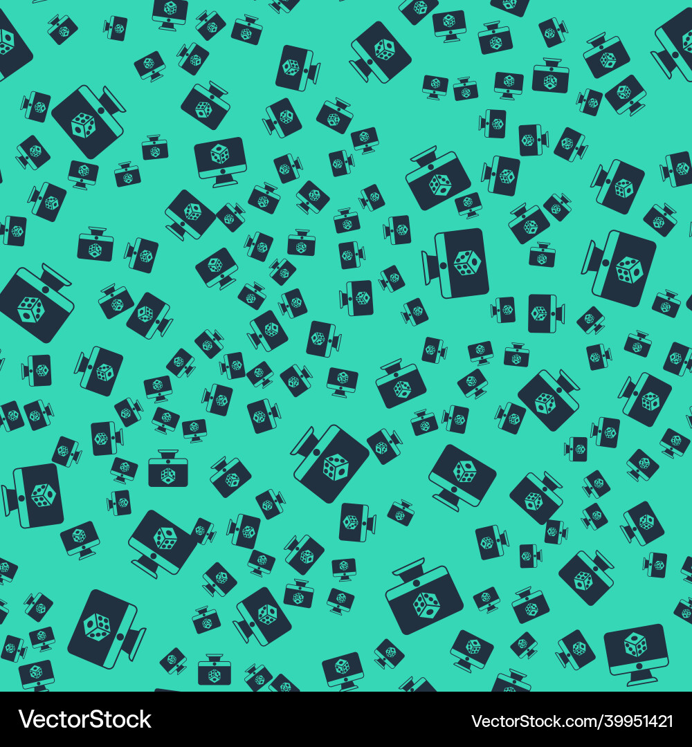 Black game dice icon isolated seamless pattern vector image