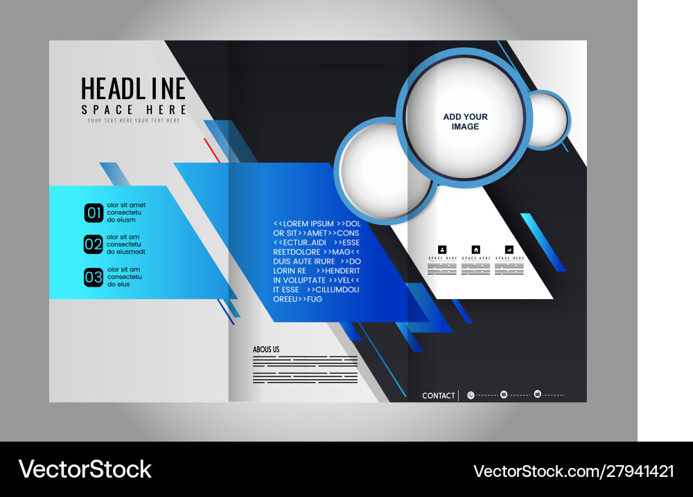 Brochure folder leaflet background block Brochure folder leaflet background block vector image