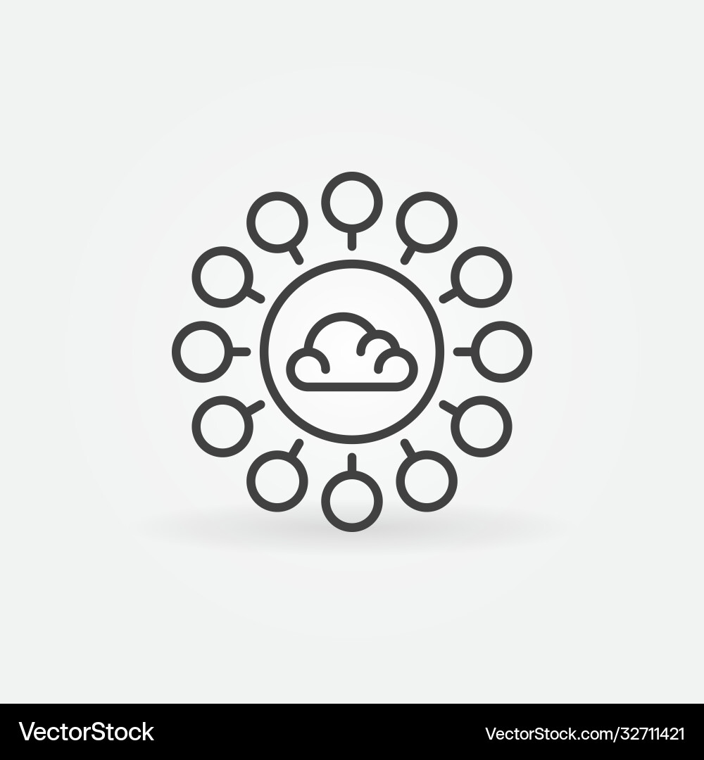 Cloud computing thin line concept icon Cloud computing thin line concept icon vector image