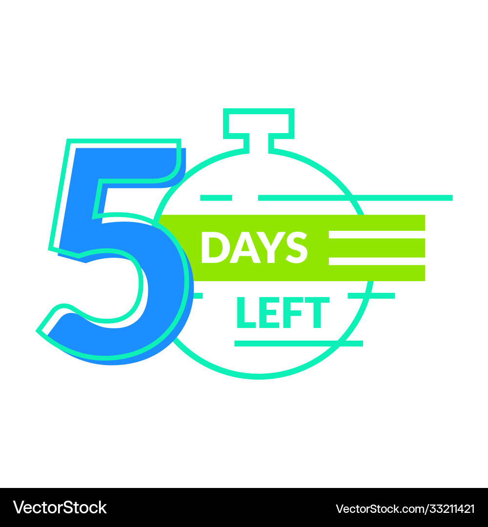 Day left badge thin line set Day left badge thin line set vector image