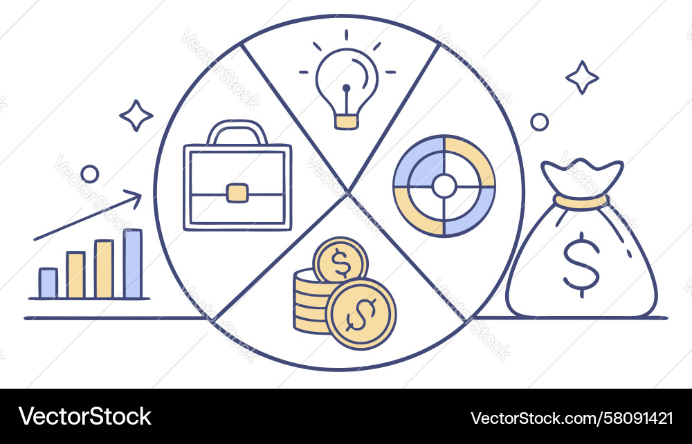 Finance Data Dashboard Concept Vector Image