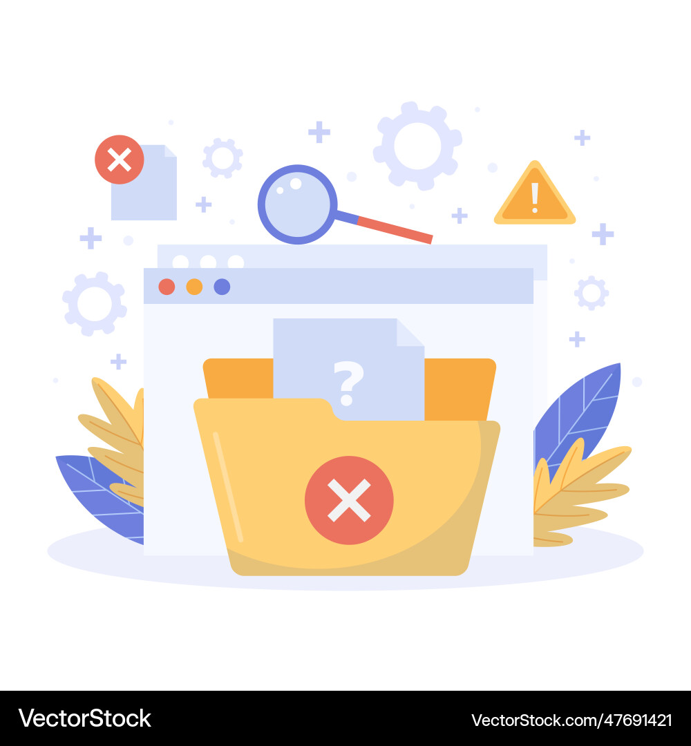 Flat design no data error Flat design no data error Vector Image