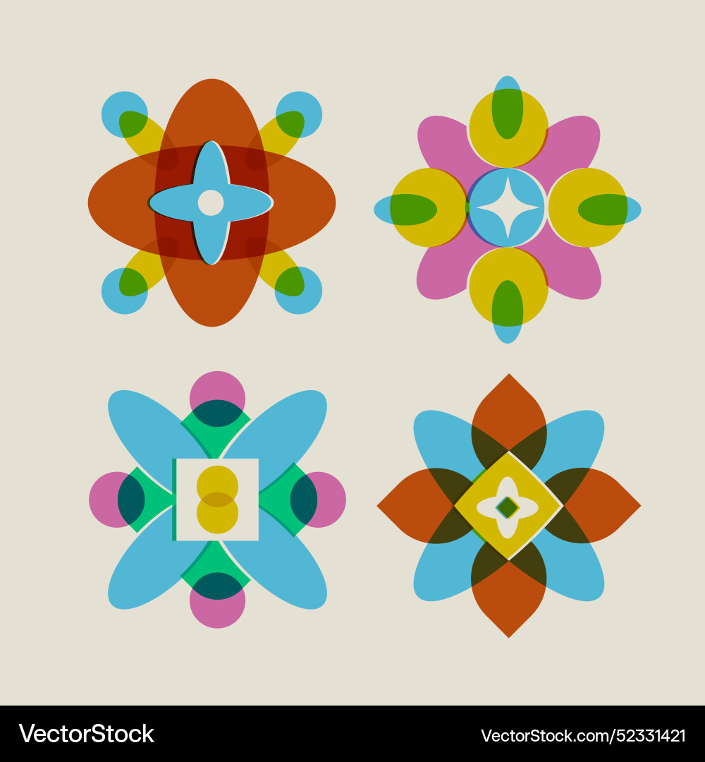 Flat design risograph element collection Vector Image