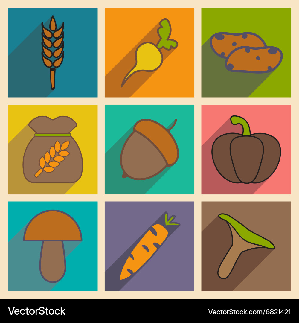Flat with shadow concept and mobile application Vector Image