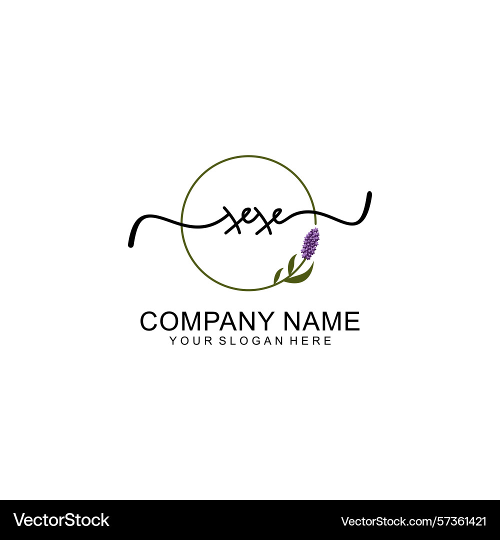 Handwritten xx initial logo with circle Handwritten xx initial logo with circle Vector Image