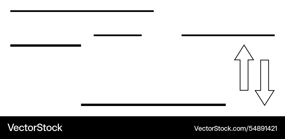 Horizontal lines with upward and downward arrows Horizontal lines with upward and downward arrows vector image