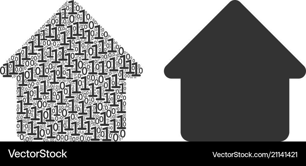 House composition of binary digits House composition of binary digits vector image
