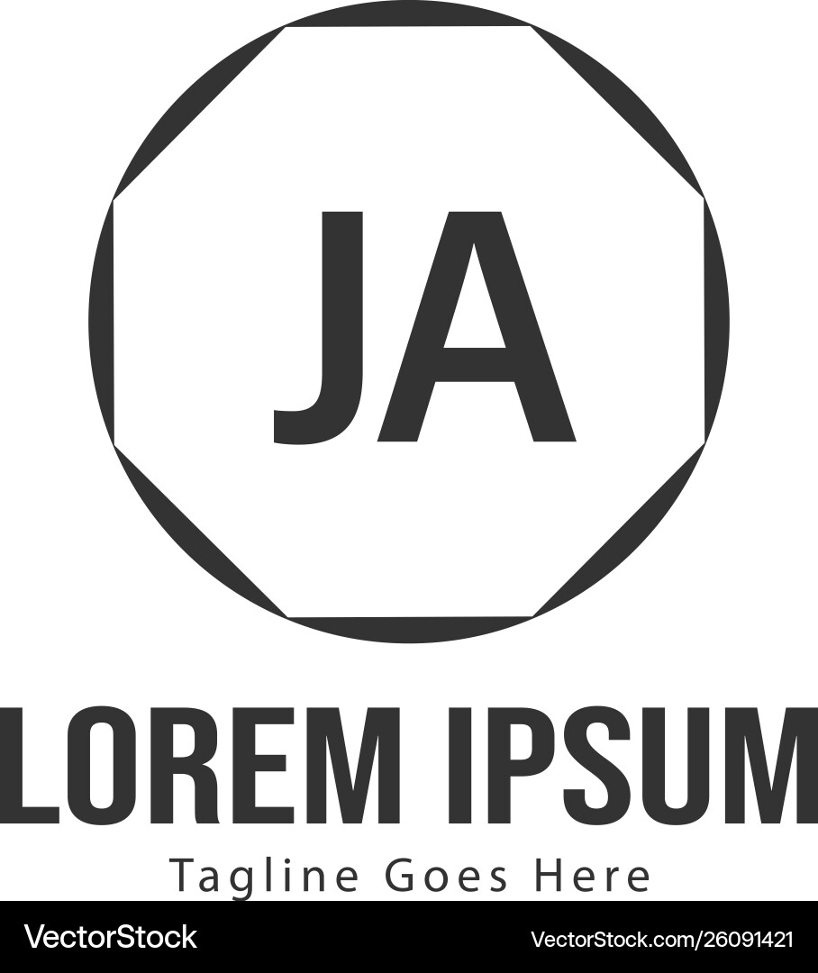 Initial ja logo template with modern frame Vector Image