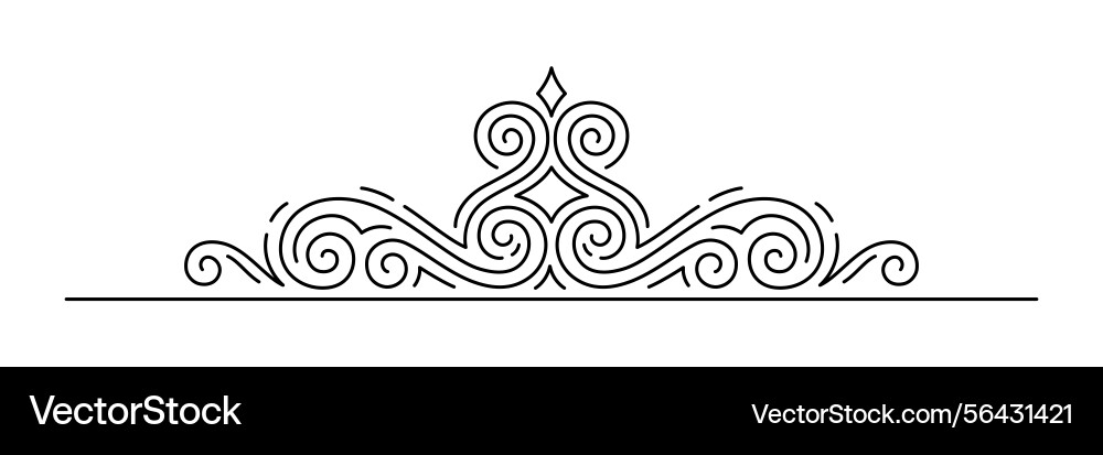 Line curl element modern decorative linear Line curl element modern decorative linear vector image