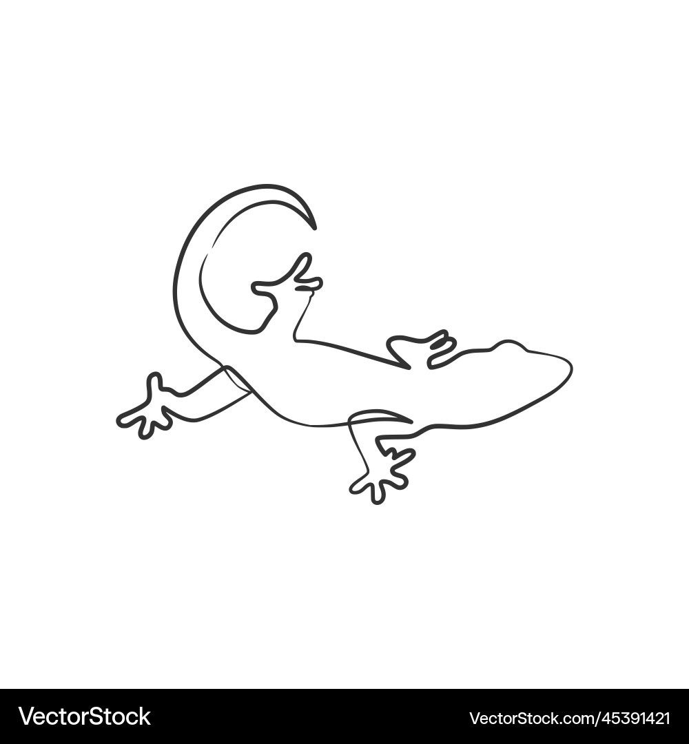 Lizard reptile continuous line art drawing Lizard reptile continuous line art drawing vector image