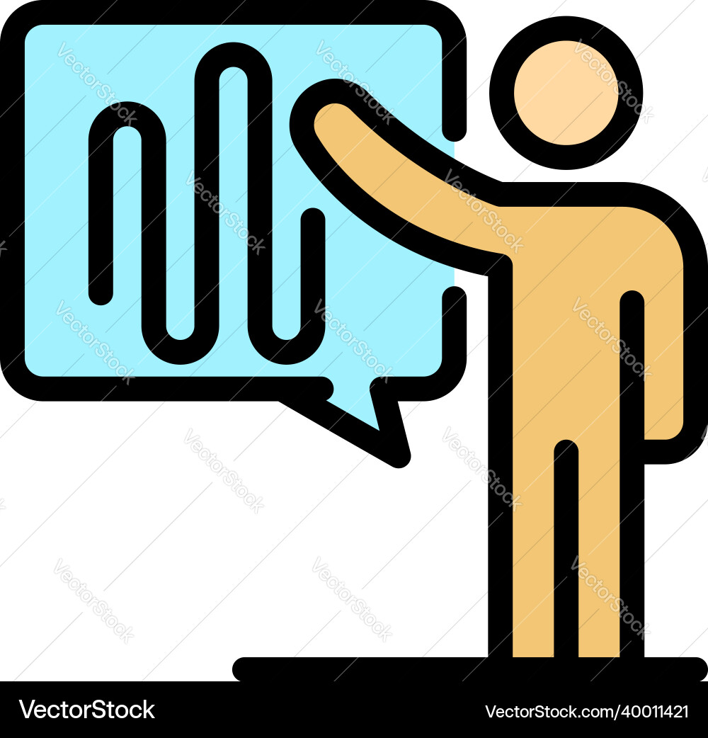 Man and sound wave in bubble icon color outline Man and sound wave in bubble icon color outline Vector Image