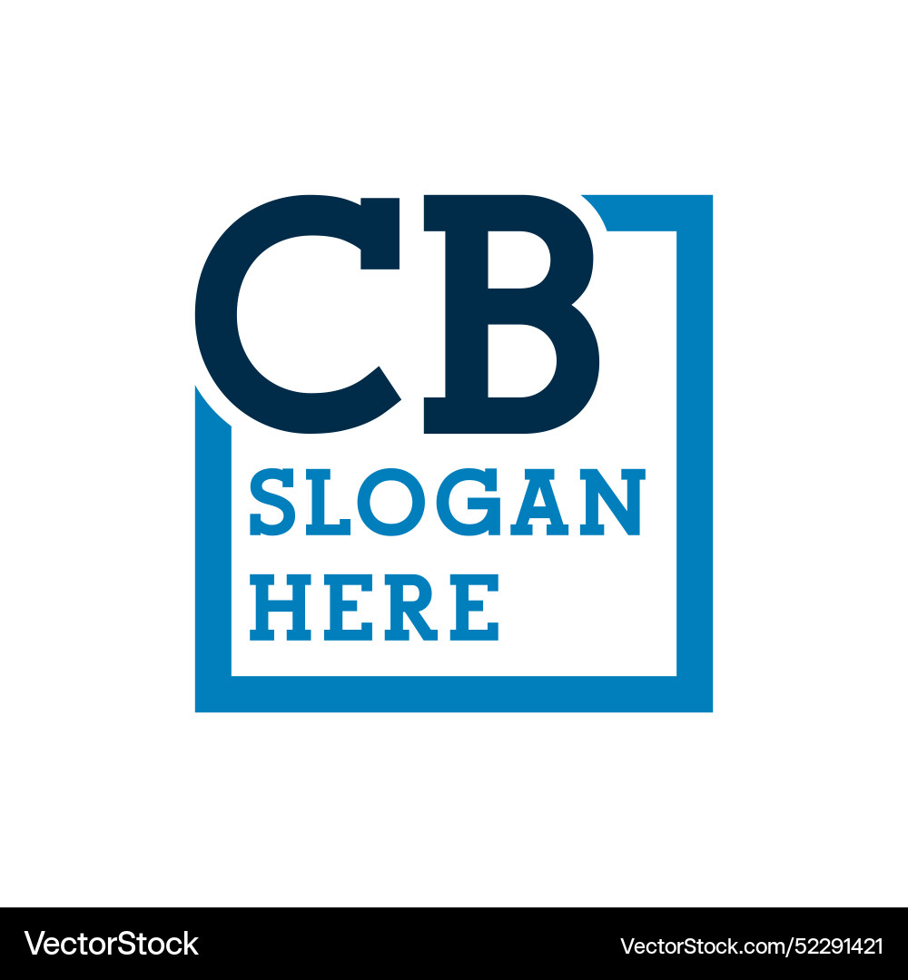 Minimal initials logo letters c and b cb initial Vector Image