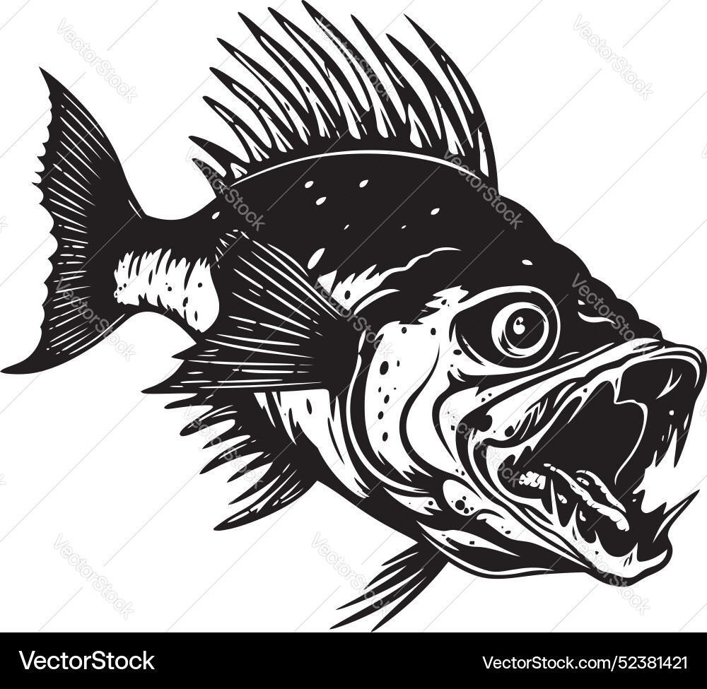 Nefarious navigator angular fish symbolism Nefarious navigator angular fish symbolism Vector Image