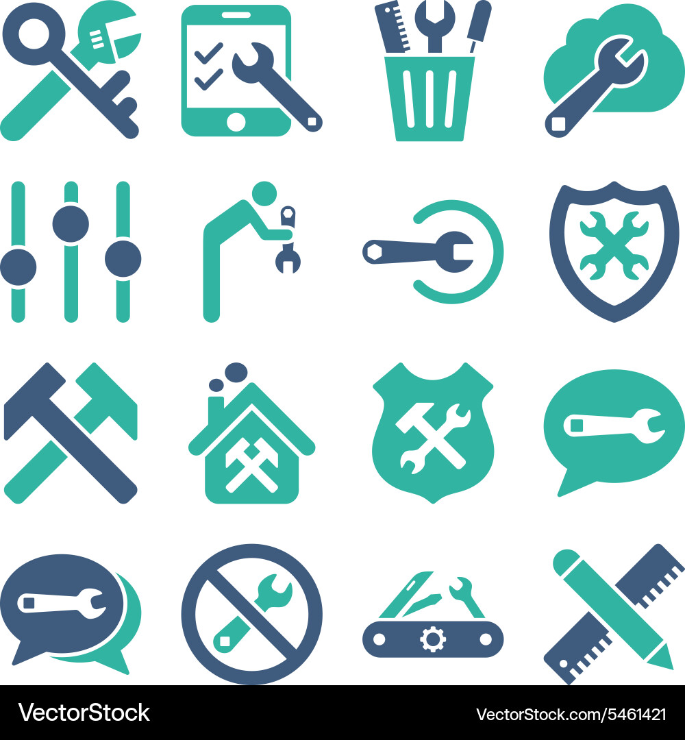 Options and service tools icon set Vector Image