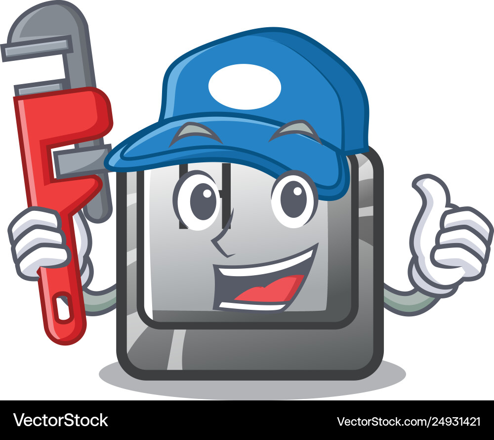 Plumber button h on a character Plumber button h on a character vector image