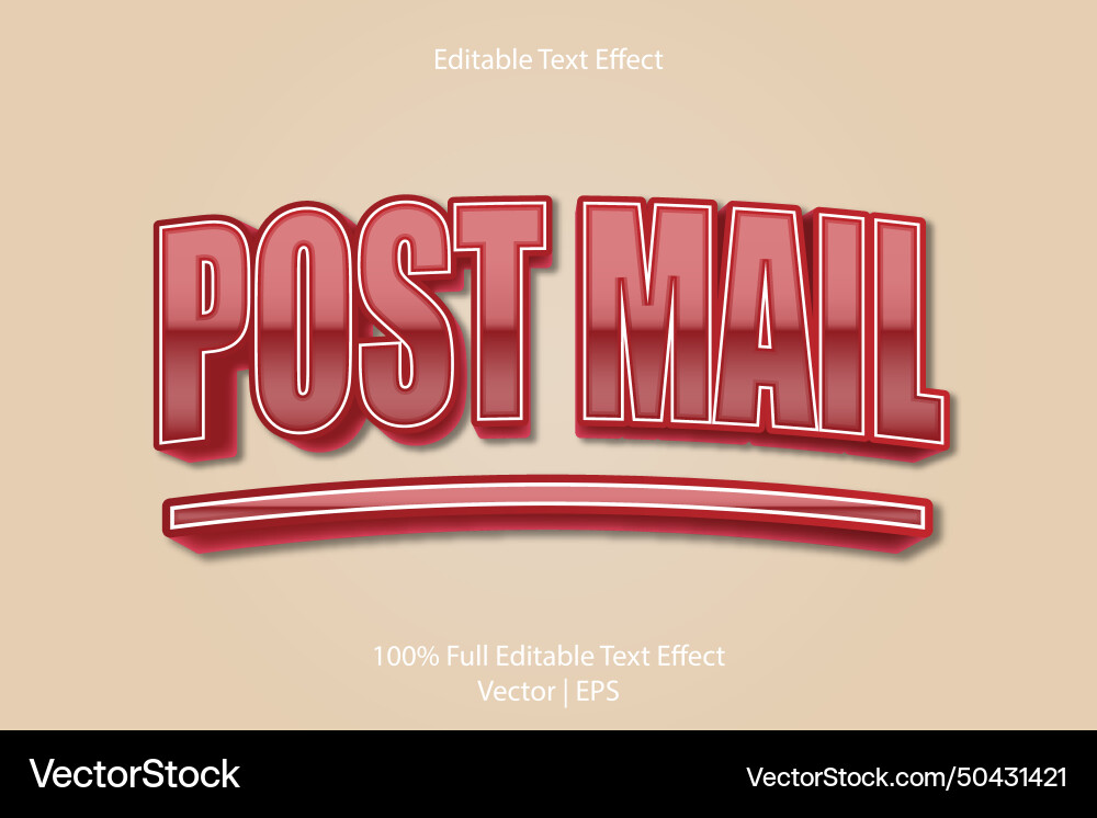Post mail editable text effect 3 dimension emboss Post mail editable text effect 3 dimension emboss Vector Image