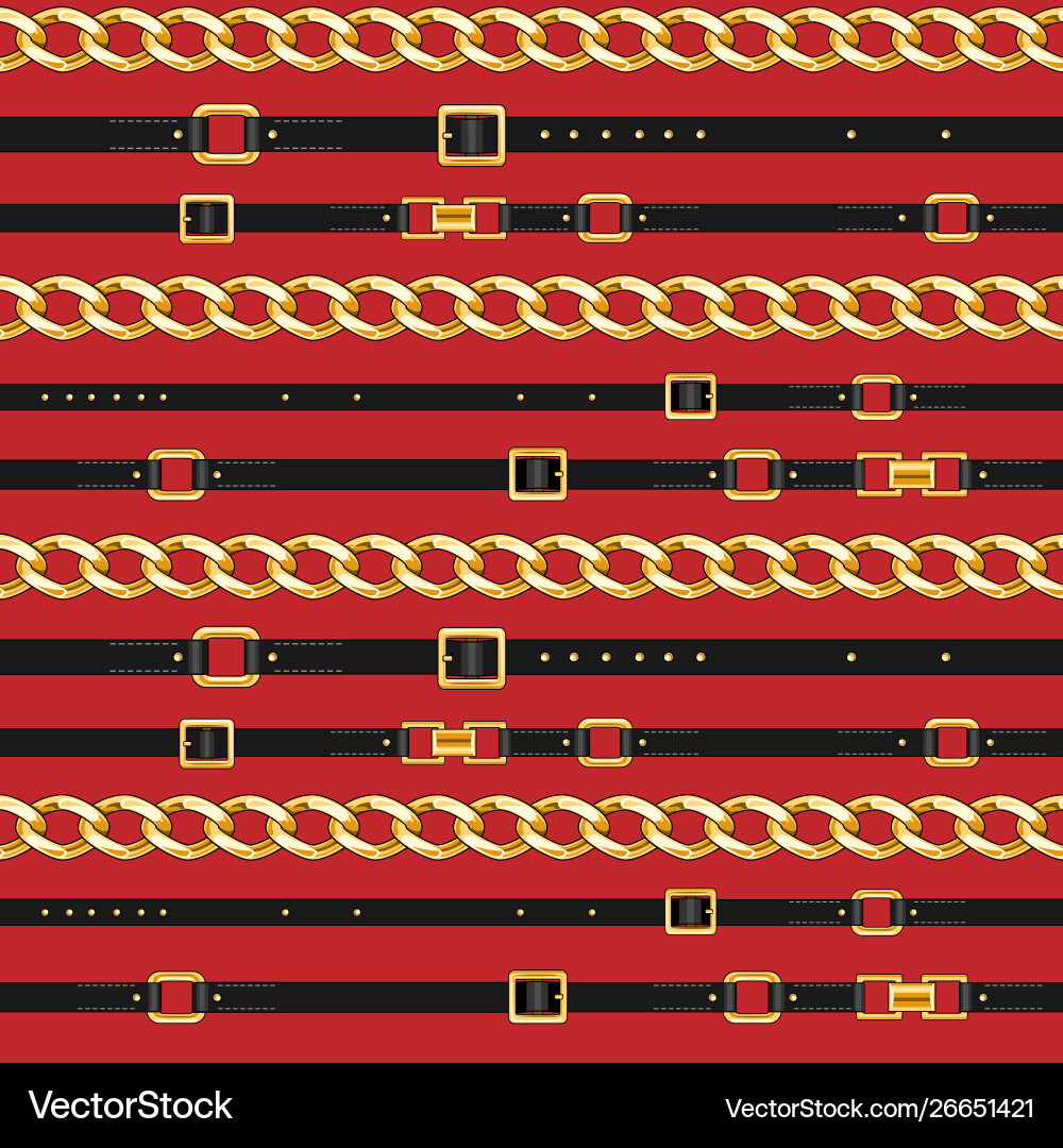 Red Chain and Belt Pattern vector image
