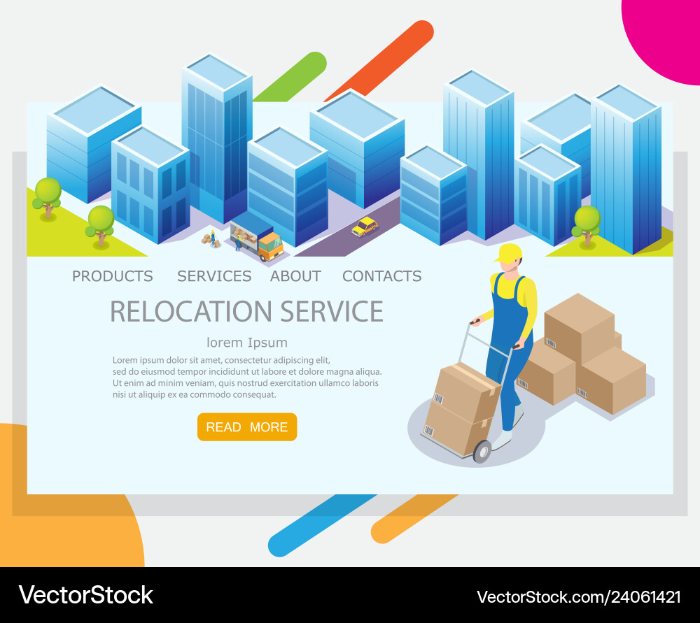 Relocation service website landing page Vector Image