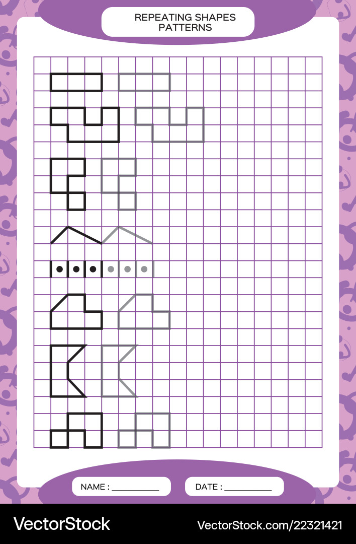 Repeat pattern tracing lines activity special Repeat pattern tracing lines activity special vector image