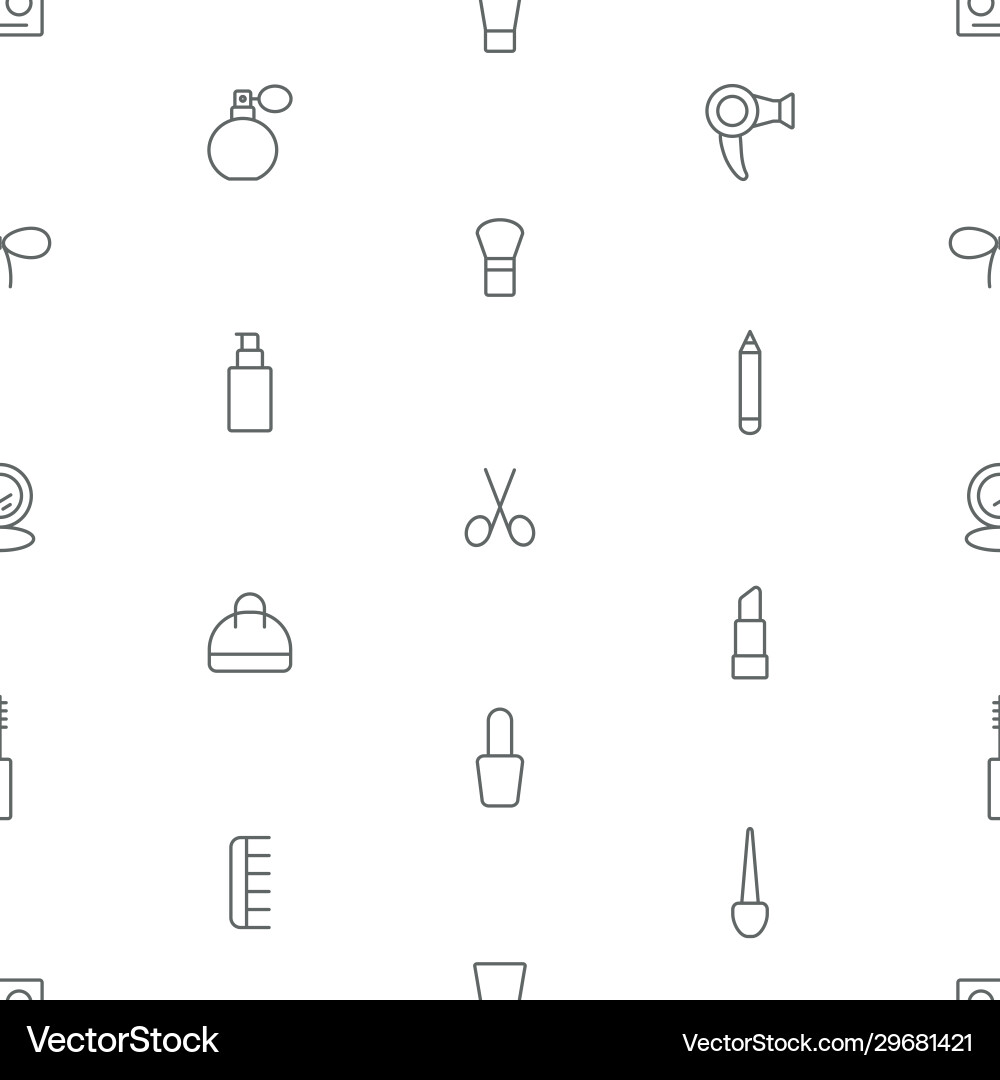 Seamless make up icons pattern on white background Seamless make up icons pattern on white background vector image