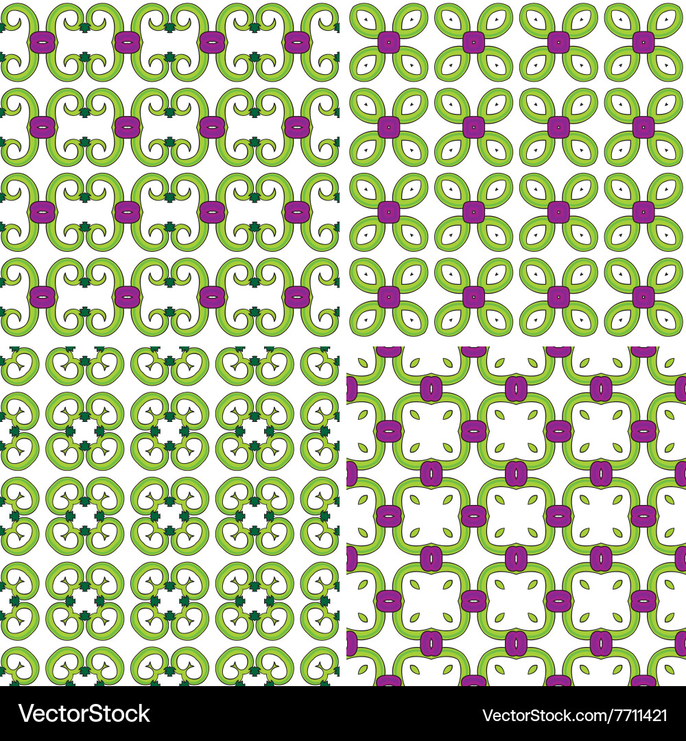 Seamless patterns set vector image
