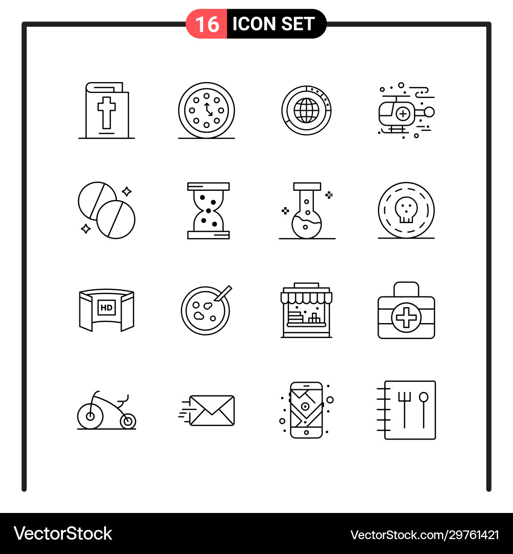 Set 16 line style icons for web and mobile Set 16 line style icons for web and mobile vector image