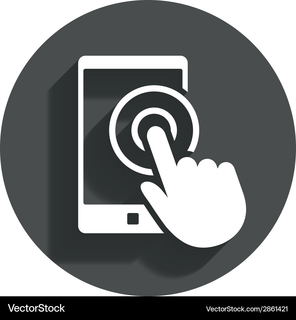 Smartphone Touchscreen Pointer Icon vector image