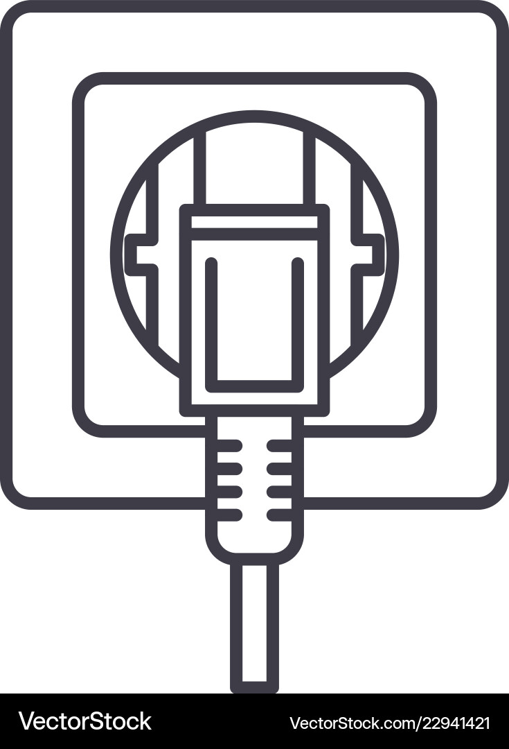 Socket line icon concept linear Socket line icon concept linear Vector Image