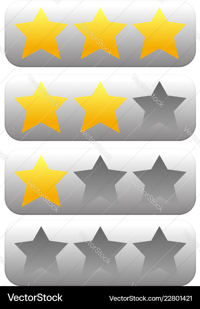 Star rating element with 3 stars Star rating element with 3 stars vector image
