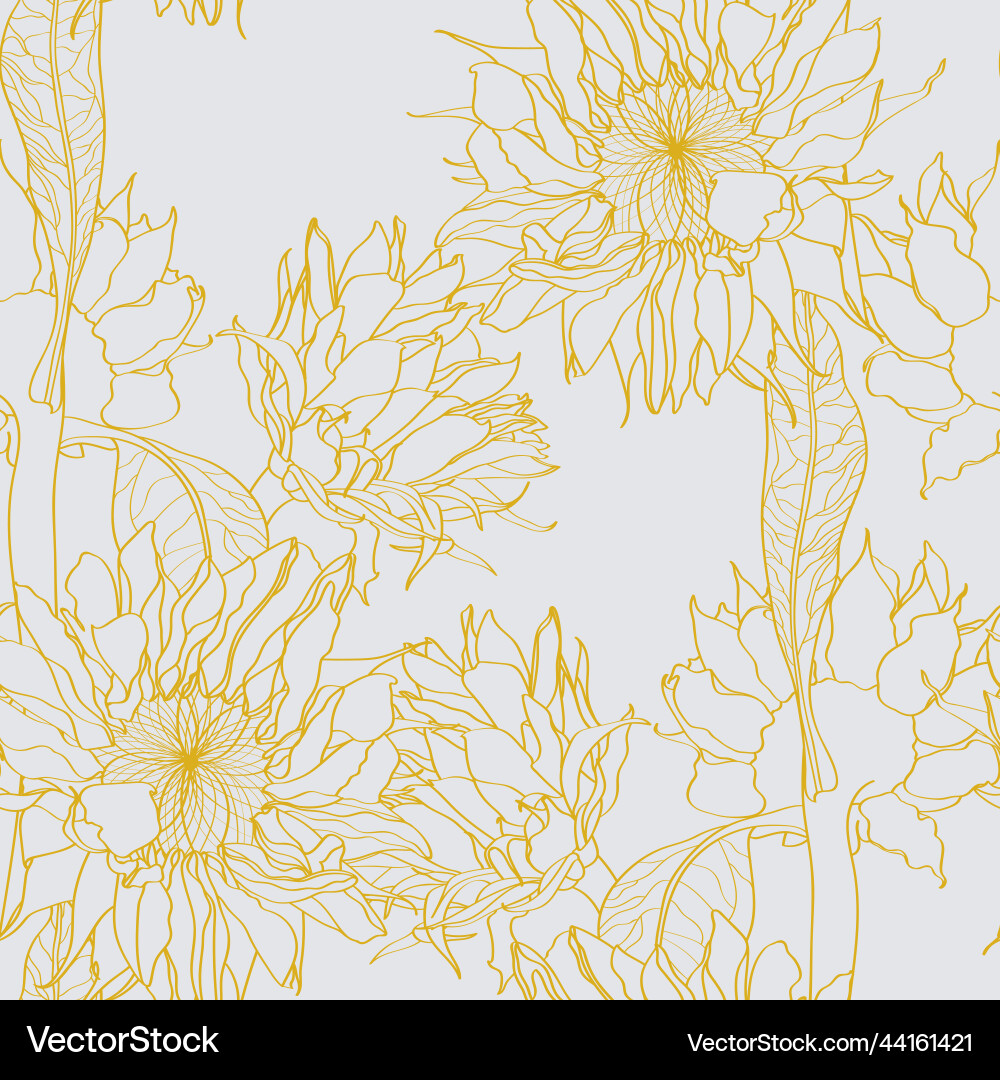 Sunflowers field seamless pattern Sunflowers field seamless pattern vector image