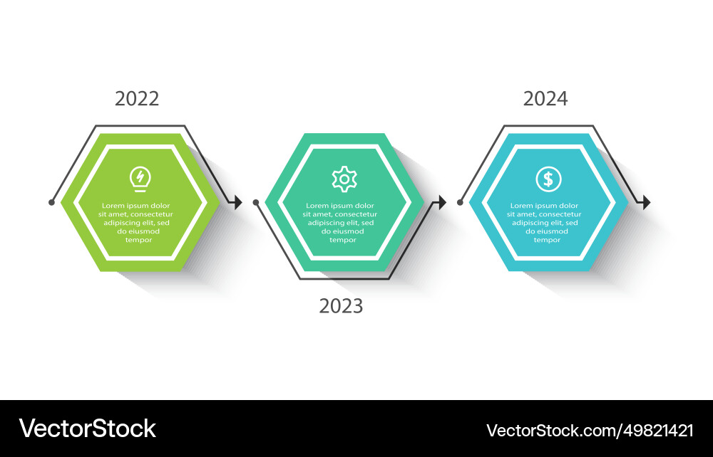 Timeline with 3 elements infographic template Vector Image