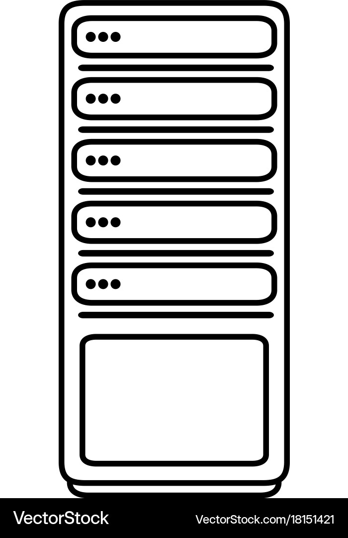 Tower computer isolated icon Vector Image