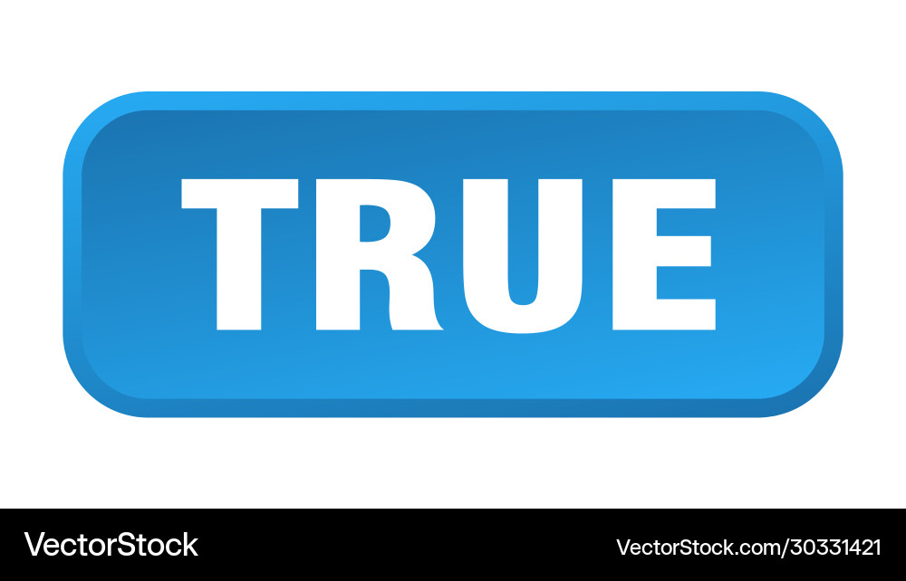 True button square 3d push vector image