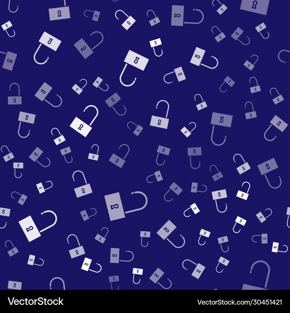 White open padlock icon isolated seamless pattern White open padlock icon isolated seamless pattern vector image