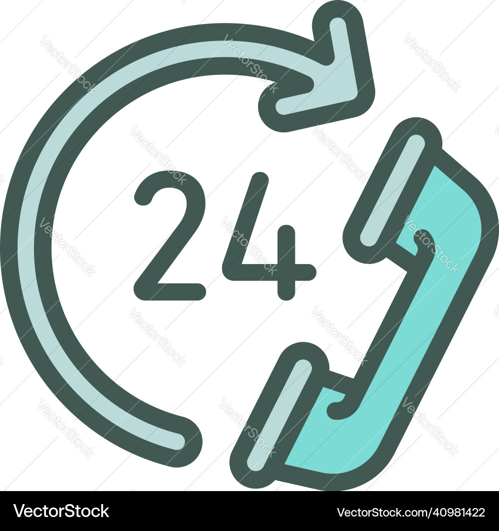 24 hours call center icon outline operator 24 hours call center icon outline operator vector image