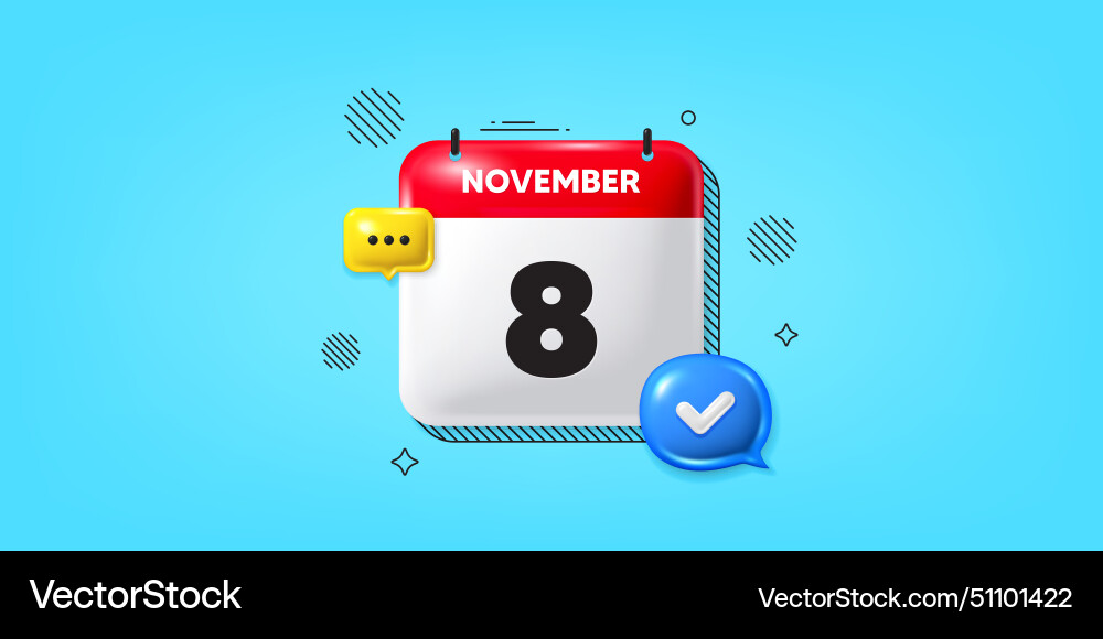 8th day of the month icon event schedule date 8th day of the month icon event schedule date vector image