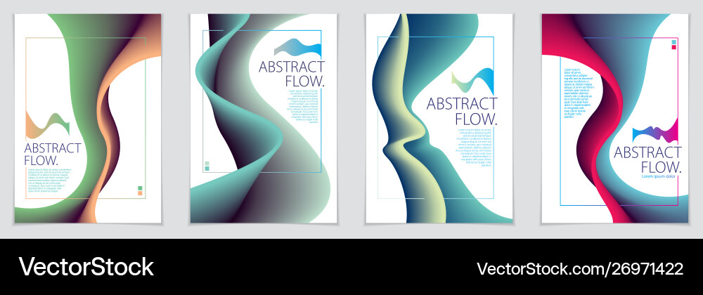Abstract flow fluid shape backgrounds set a4 Abstract flow fluid shape backgrounds set a4 vector image
