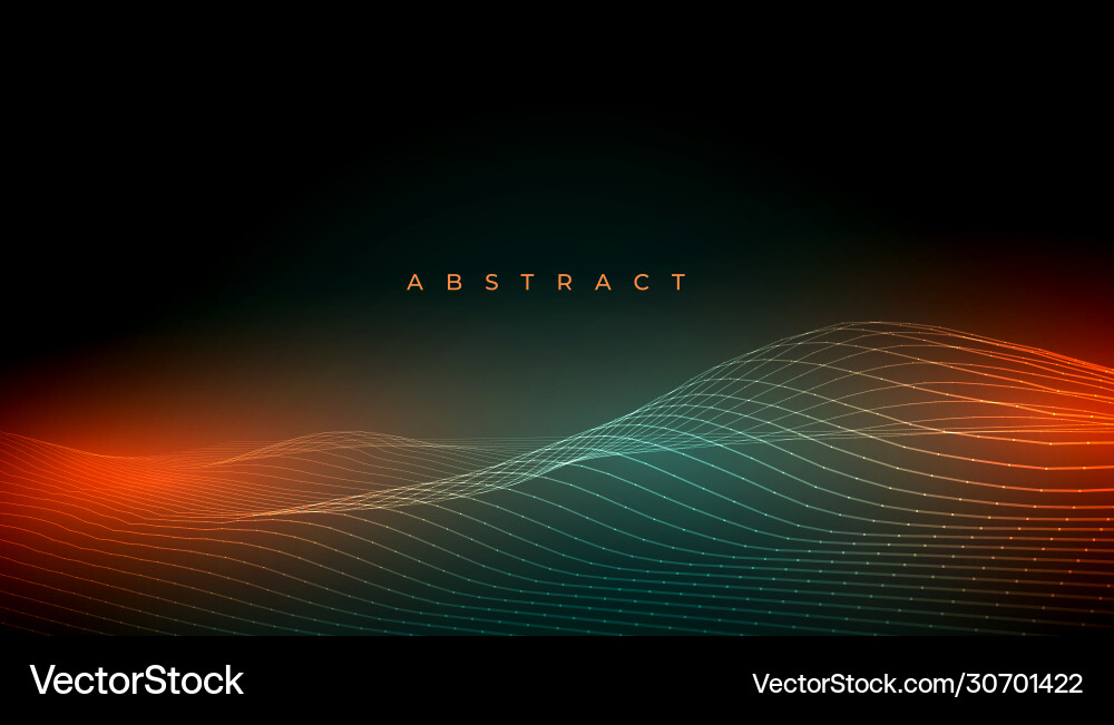 Abstract shiny wave lines background with light Vector Image