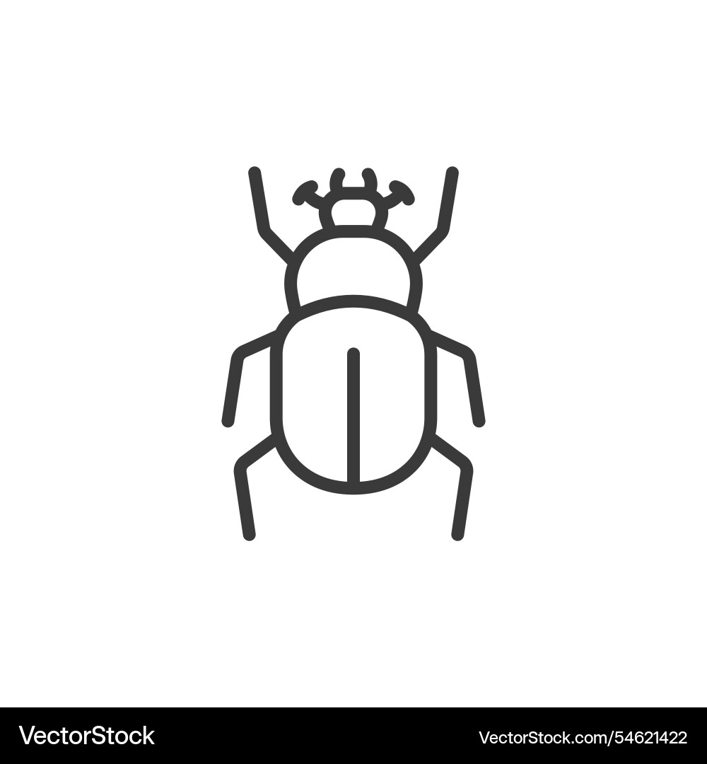 Beetle icon in line design insect bug vector image