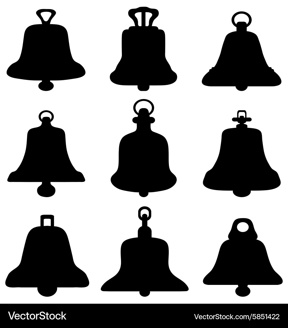 Black Bell Silhouettes Vector Image