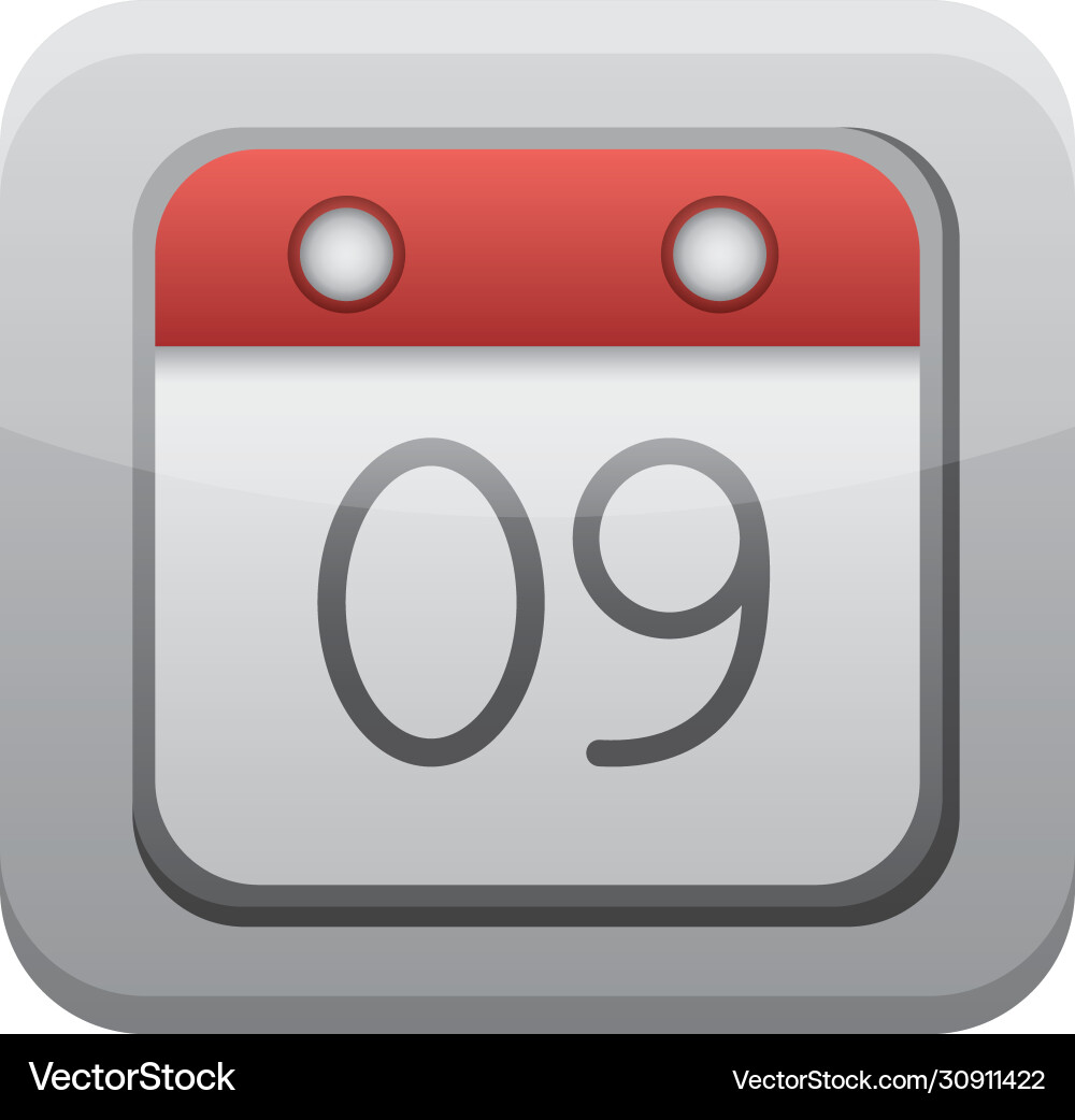 Calendar app button menu isolated icon Vector Image