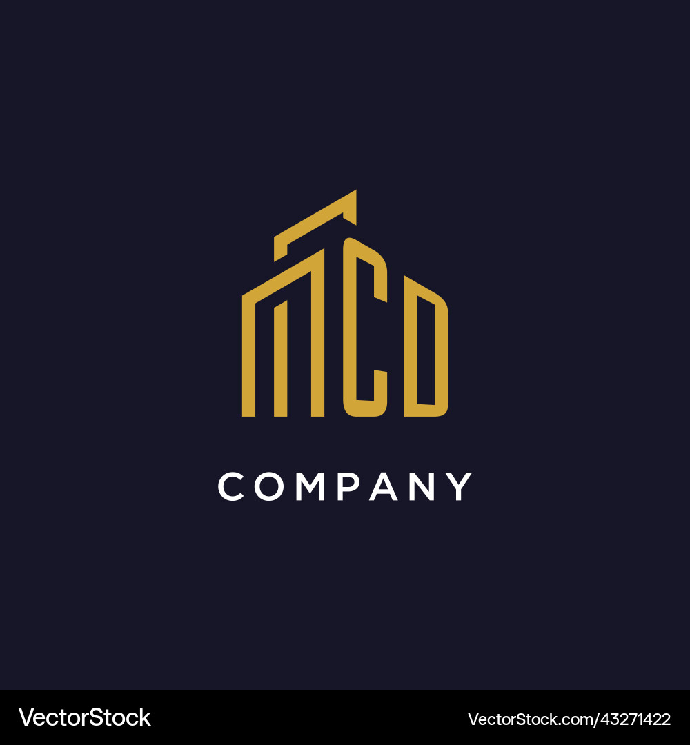 Cd initial monogram with building logo design Vector Image
