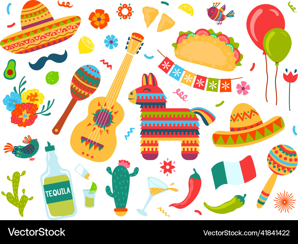 Cinco de Mayo Fiesta Elements Vector Image