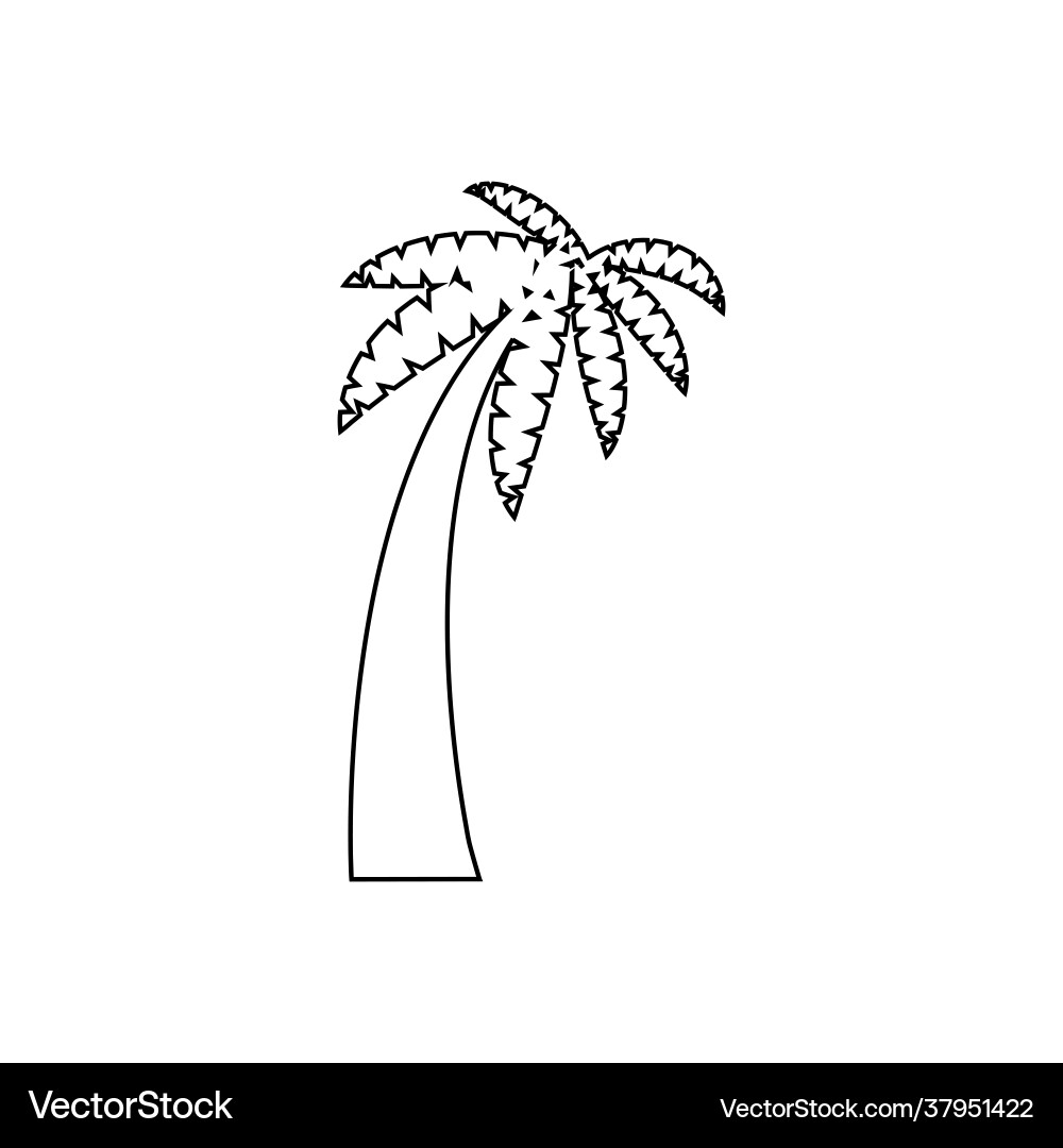 Graphical palm tree set linear style isolated Graphical palm tree set linear style isolated vector image