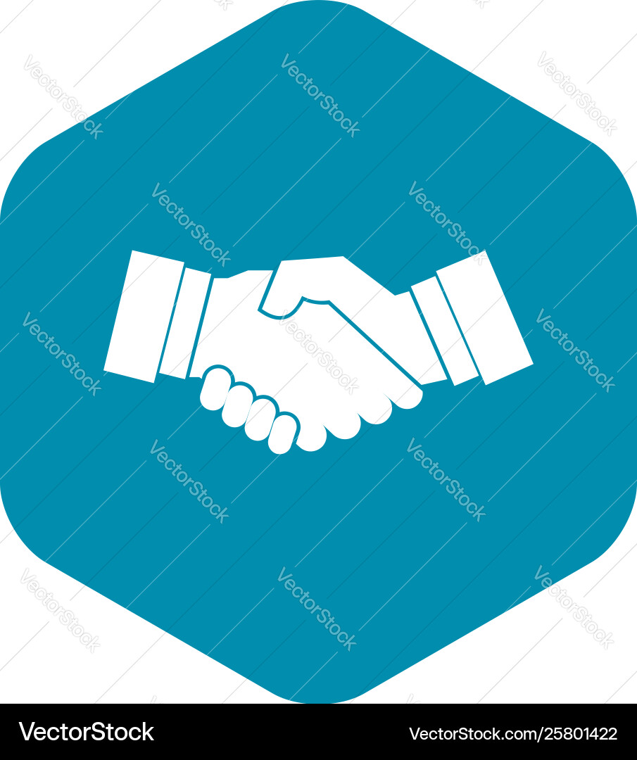 Handshake icon simple style Handshake icon simple style vector image