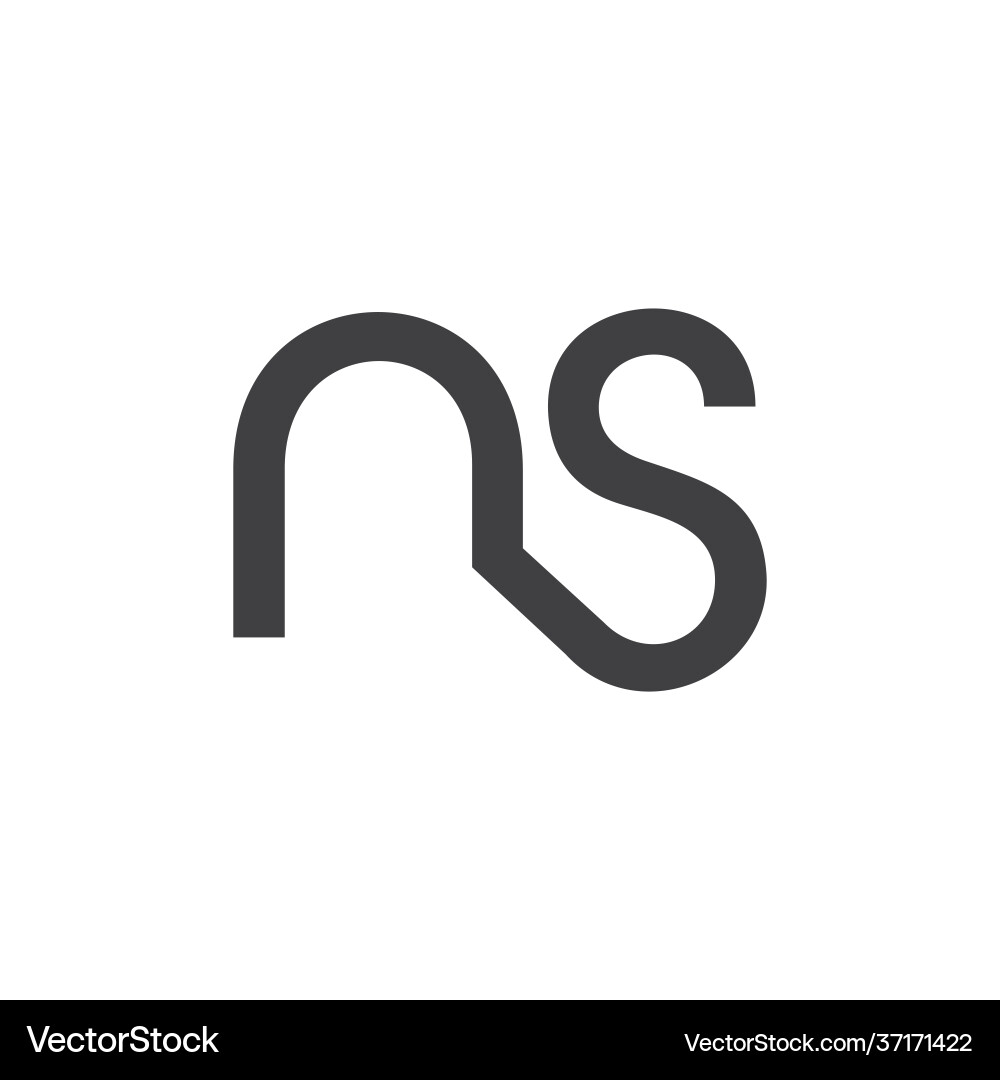 Letter ns simple linked line logo vector image