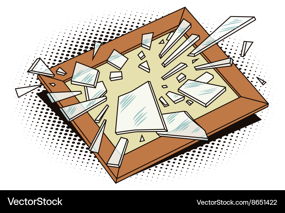 Object in retro style broken frame Vector Image