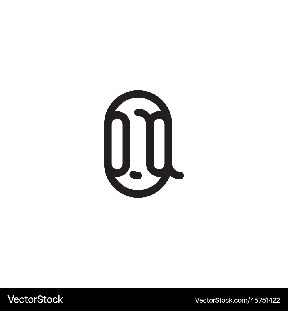 Oq line simple round initial concept with high Vector Image