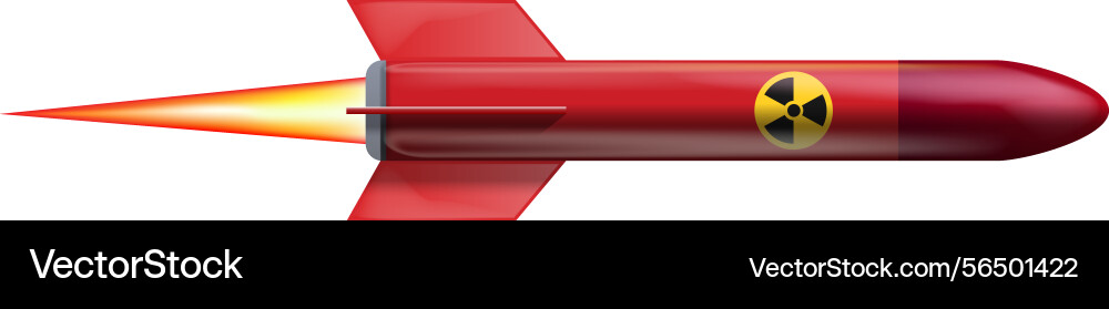 Red atomic bomb and weapon rocket isolated Vector Image